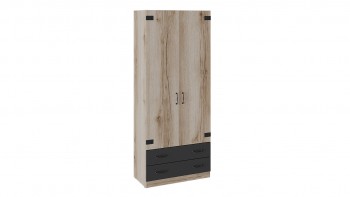 Шкаф для одежды комбинированный «Окланд» (Фон Черный/Дуб Делано) в Бородино - borodino.mebel54.com | фото