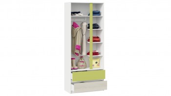 Шкаф для одежды комбинированный «Сканди» Дуб Гарден/Белый/Зеленый в Бородино - borodino.mebel54.com | фото