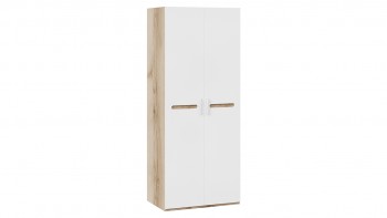Шкаф для одежды с 2-мя дверями «Фьюжн» Дуб Делано/Белый глянец в Бородино - borodino.mebel54.com | фото