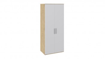 Шкаф для одежды с 2-мя глухими дверями «Квадро» (Бунратти/Белый глянец) в Бородино - borodino.mebel54.com | фото