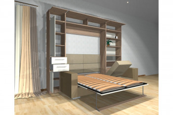 Шкаф-кровать с диваном Каролина в Бородино - borodino.mebel54.com | фото