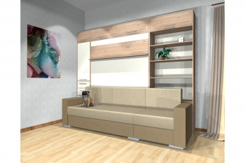 Шкаф-кровать с диваном Каролина в Бородино - borodino.mebel54.com | фото