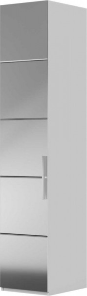 Шкаф ШР-1 зеркало, левый, Вива (Белый/Белый глянец/Платина) в Бородино - borodino.mebel54.com | фото