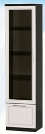 Шкаф средний с ящиком и стеклодверью ДЛЯ ГОСТИНОЙ ШСЯС-450 Венге/Дуб выбеленный в Бородино - borodino.mebel54.com | фото