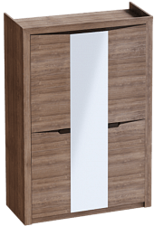 Шкаф трехдверный Соренто Дуб стирлинг/Кофе структурный матовый в Бородино - borodino.mebel54.com | фото
