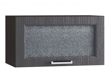 Шкаф верхний горизонтальный со стеклом 600, ШВГС 600 (Клен серый/корпус венге) в Бородино - borodino.mebel54.com | фото