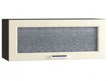 Шкаф верхний горизонтальный со стеклом 800, ШВГС 800 (Клен кремовый/корпус венге) в Бородино - borodino.mebel54.com | фото