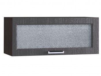 Шкаф верхний горизонтальный со стеклом 800, ШВГС 800 (Клен серый/корпус венге) в Бородино - borodino.mebel54.com | фото