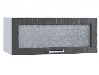 Шкаф верхний горизонтальный со стеклом 810, ШВГС 810 (Клен серый/корпус белый) в Бородино - borodino.mebel54.com | фото