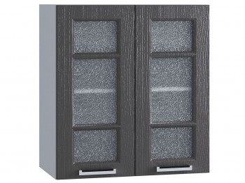 Шкаф верхний со стеклом 600, ШВС 600 (Клен серый/корпус белый) в Бородино - borodino.mebel54.com | фото