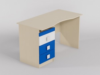Стол (столешница с выемкой) Скай люкс (Синий/Белый/корпус Клен) в Бородино - borodino.mebel54.com | фото