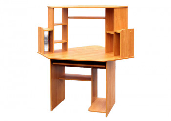 Угловой компьютерный стол (Вишня Оксфорд) в Бородино - borodino.mebel54.com | фото