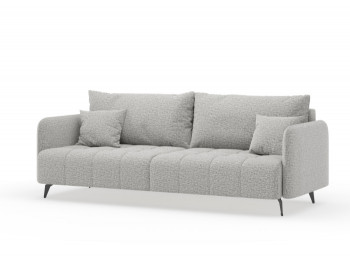 Валериан диван трёхместный прямой Светло-серый, ткань RICO FLEX 108 в Бородино - borodino.mebel54.com | фото